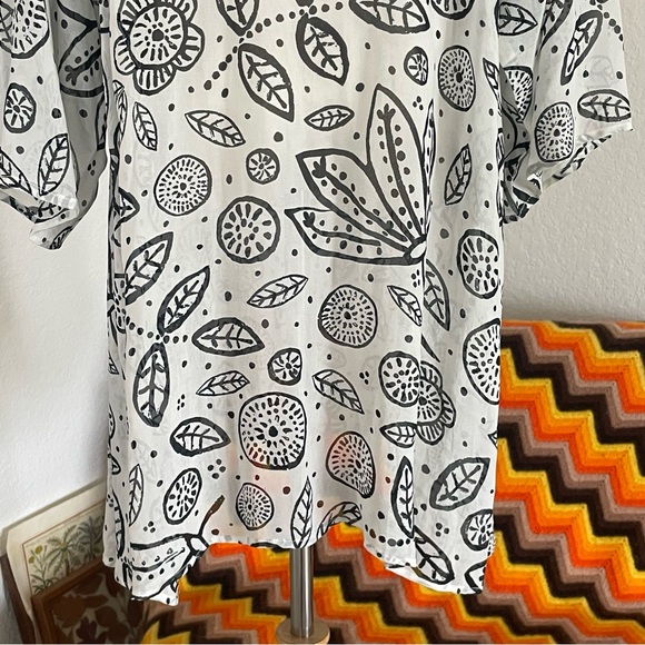 Gudrun Sjoden Lagenlook Floral Leaves Sheer Dress - Picture 8 of 10